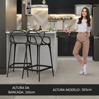 Isla de Cocina 120 cm 2 Puertas Blanco/Negro Lux Madesa