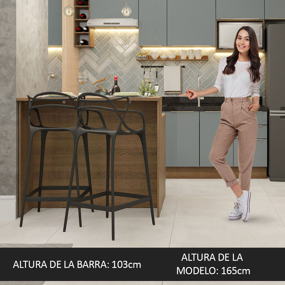 Isla de Cocina con Encimera y Gabinete Bajo 120 cm Marrón/Gris Lux