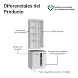 Kit Gabinete + Vitrina 70 cm Blanco Agata 02