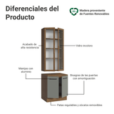 Kit Gabinete + Vitrina 70 cm Marrón/Gris Agata 02