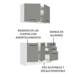 Cocina Compacta 120cm Blanco/Gris Agata 01