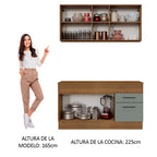 Cocina Compacta 150 x 52 cm 4 Puertas 2 Cajones Marrón/Gris Agata Madesa 01