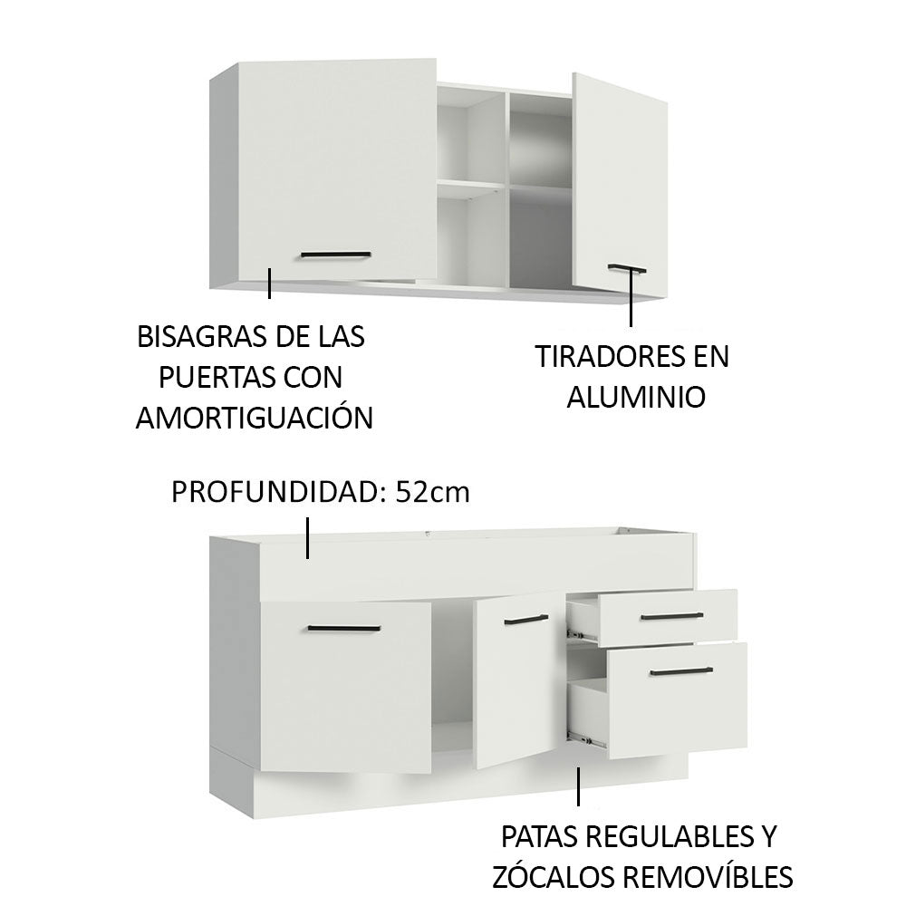 Cocina Compacta 150cm Blanco Agata 02