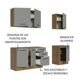 Cocina Compacta 180cm Marrón/Gris Agata 01