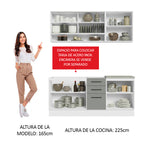 Cocina Compacta 180 x 52 cm 6 Puertas 3 Cajones Blanco/Gris Agata Madesa 02