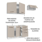 Cocina Compacta 180 cm Blanco/Crema Agata Madesa