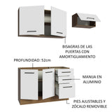 Cocina Compacta 180cm Marrón/Blanco Agata 09