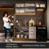 Cocina Compacta 180cm Marrón/Crema Agata 09