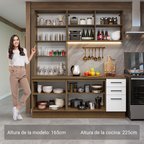 Cocina Compacta 190 cm Con Vitrina Marrón/Blanco Agata Madesa