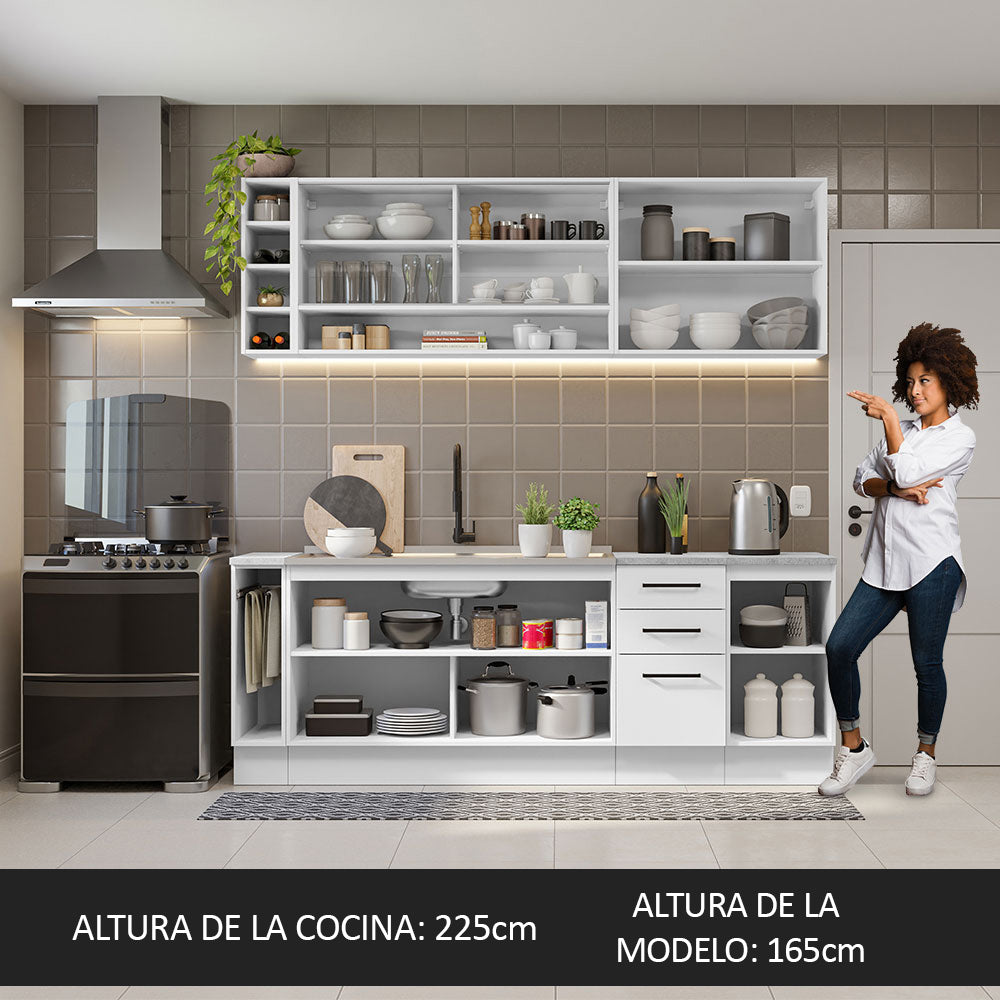 Cocina Integral 220 cm Blanco Agata Madesa