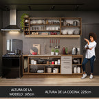 Cocina Integral 220 cm Marrón/Crema Agata Madesa