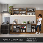Cocina Compacta 220 cm Marrón/Gris Agata Madesa
