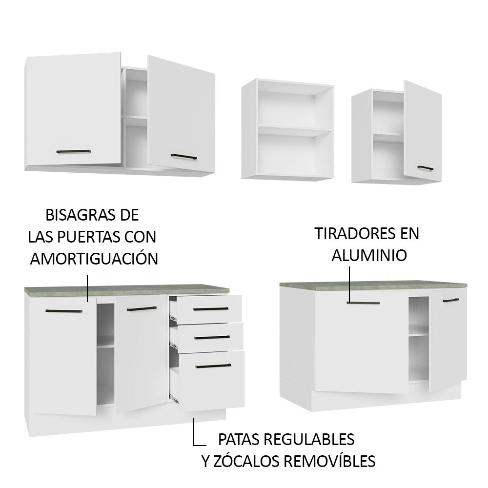 Cocina Integral 240 cm x 60 cm Blanco Agata 02