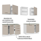 Cocina Integral 240 cm x 60 cm Blanco/Crema Agata 02