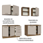Cocina Compacta 240 x 60 cm 7 Puertas 3 Cajones Marrón/Crema Agata Madesa
