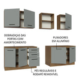 Cocina Integral 240 x 60cm Marrón/Gris Agata 02