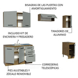 Cocina Integral 240cm Marrón/Gris Agata 03