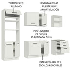 Cocina Integral 250 cm Con Mueble para Horno Blanco Agata Madesa