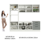 Cocina Integral 250 cm Con Mueble para Horno Blanco/Gris Agata Madesa