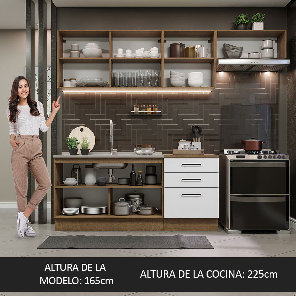 Cocina Integral 260cm Marrón/Blanco Agata 02