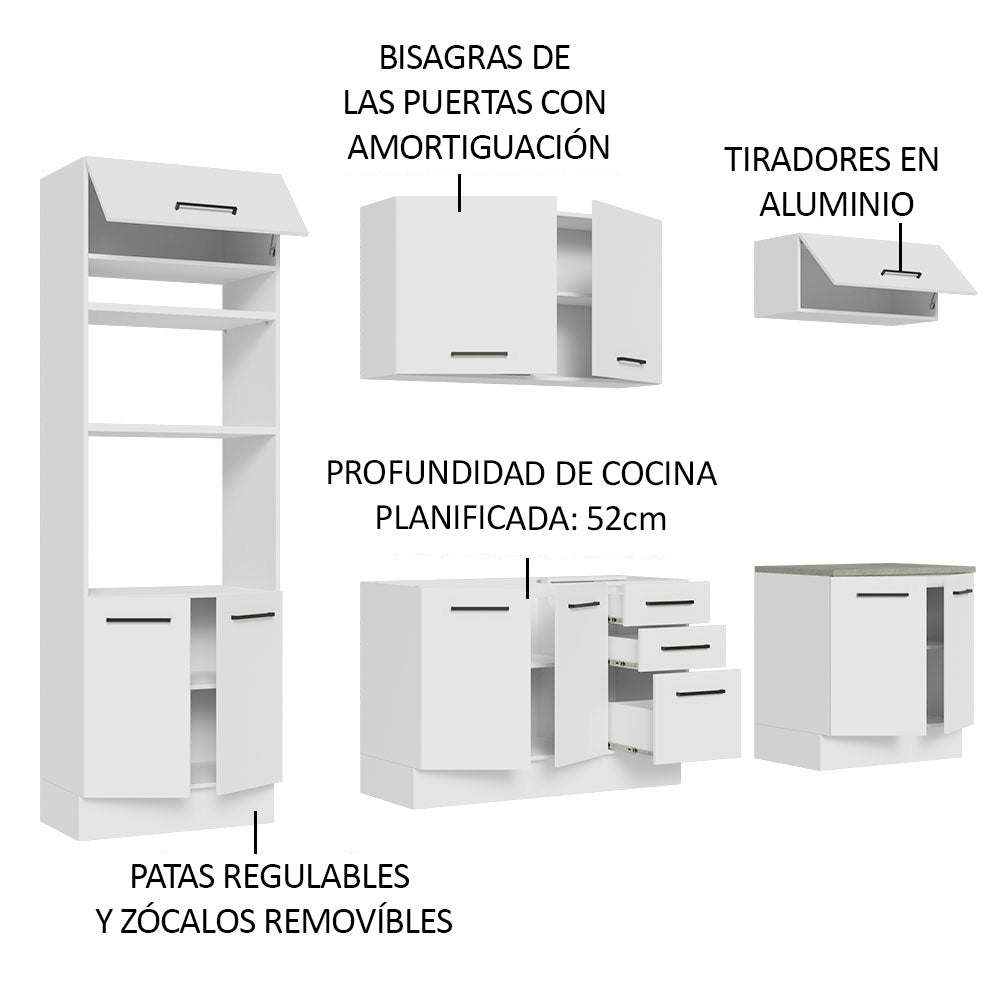 Cocina Integral 270cm Blanco Agata 01