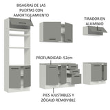 Cocina Integral 270cm Blanco/Gris Agata 02