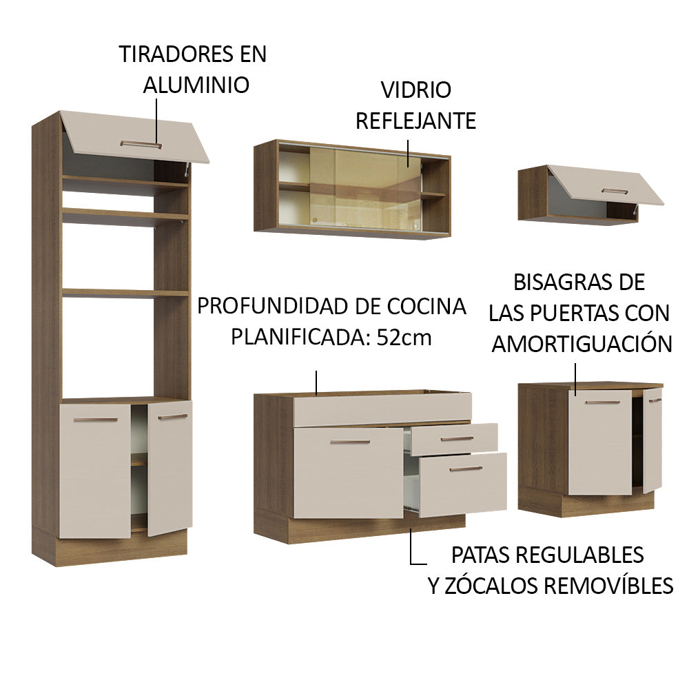 Cocina Integral 270 cm Marrón/Crema Agata Madesa