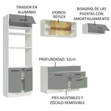 Cocina Integral 270cm Blanco/Gris Agata 04