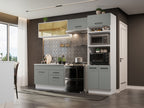 Cocina Integral 270 x 52 cm 7 Puertas 2 Cajones Blanco/Gris Agata Madesa 05
