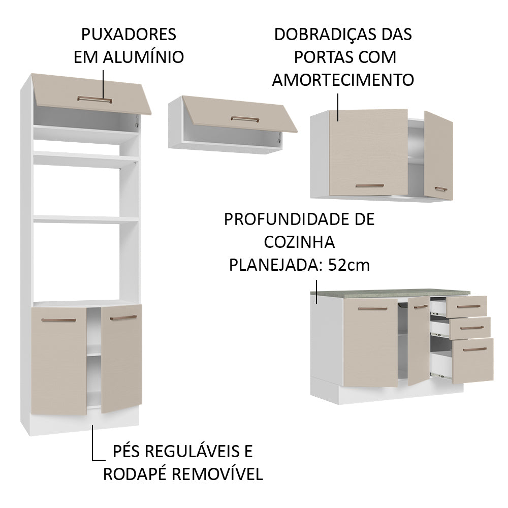 Cocina Integral 270cm Blanco/Crema Agata Madesa 07