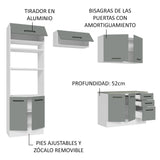 Cocina Integral 270cm Blanco/Gris Agata 07