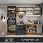 Cocina Integral 270 cm Gris/Marrón Agata Madesa