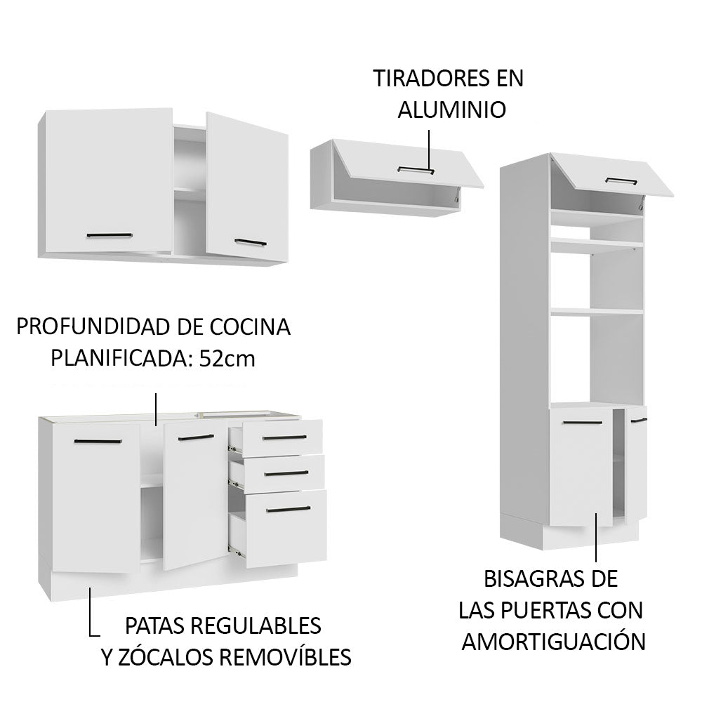 Cocina Integral 270cm Blanco Agata 08