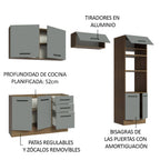 Cocina Integral 270 x 52 cm Marrón/Gris Agata Madesa