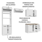 Cocina Integral 270 x 60 cm Blanco/Marrón Agata 09