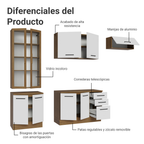 Cocina Integral 270 x 52 cm 9 Puertas 3 Cajones Marrón/Blanco Agata Madesa