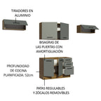 Cocina Integral 280 x 52 cm Marrón/Gris Agata Madesa