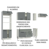 Cocina Integral 290cm Blanco/Gris Agata 02