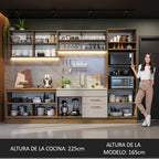 Cocina Integral 310 cm Con Mueble para Horno Marrón/Crema Agata Madesa