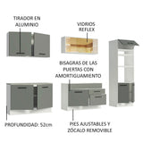 Cocina Integral 310cm Blanco/Gris Agata 01