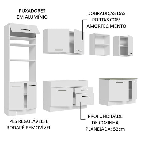 Cocina Integral 310cm Blanco Agata Madesa 02