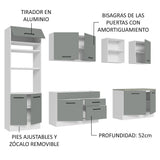 Cocina Integral 310cm Blanco/Gris Agata 02