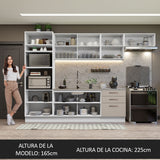 Cocina Integral 330cm Blanco/Crema Agata 01
