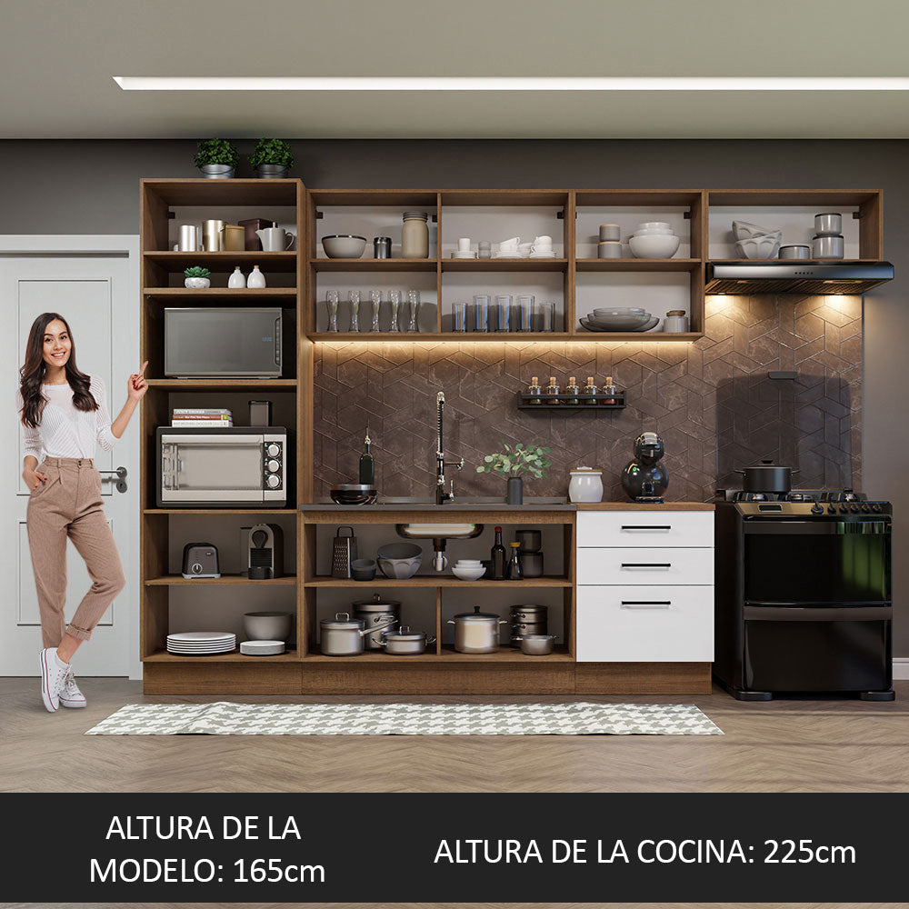 Cocina Integral 330cm Marrón/Blanco Agata 01