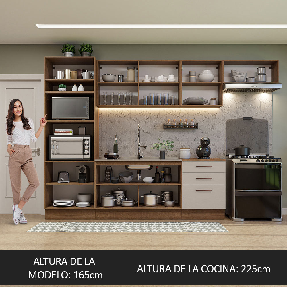 Cocina Integral 330cm Marrón/Crema Agata 01