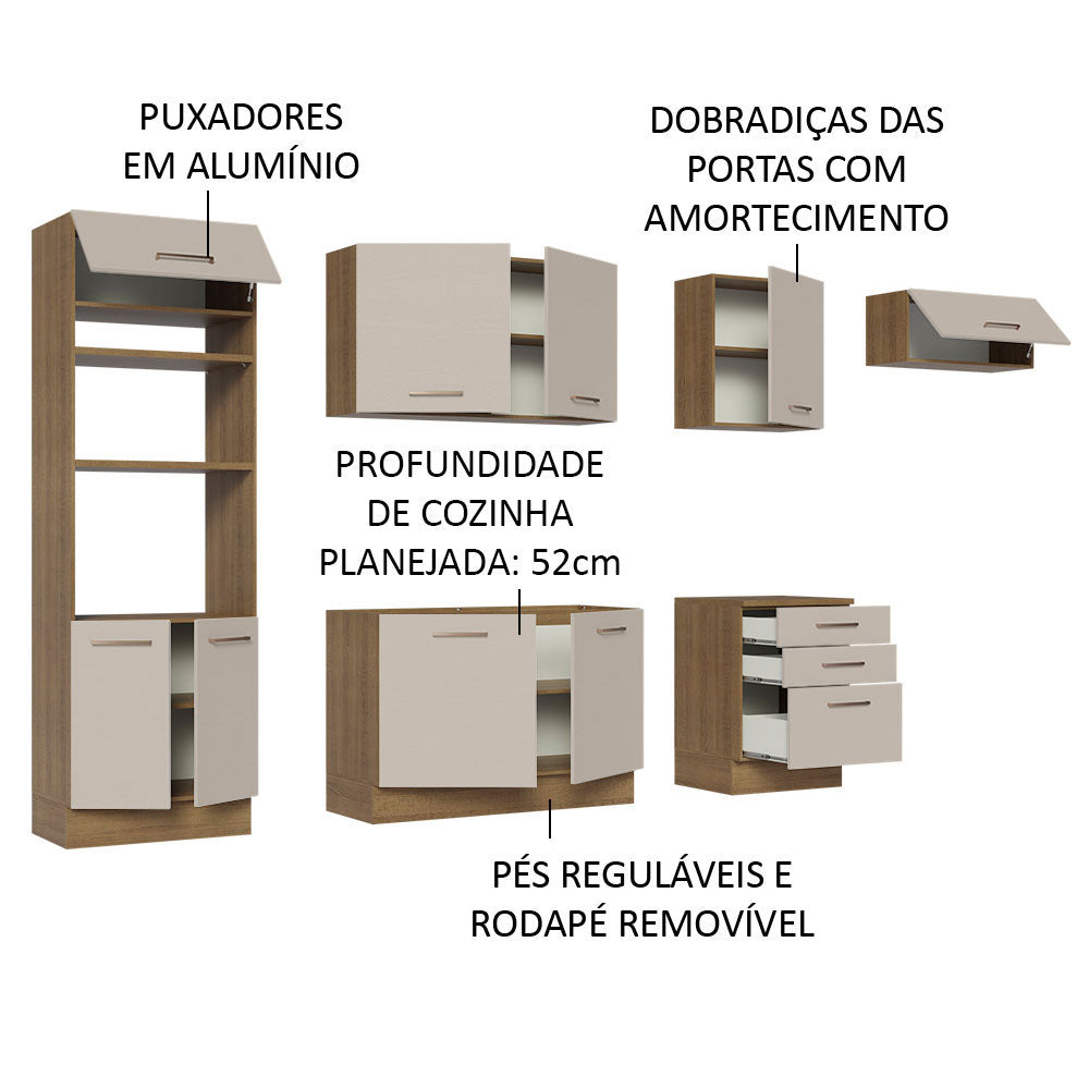 Cocina Integral 330cm Marrón/Crema Agata Madesa 01