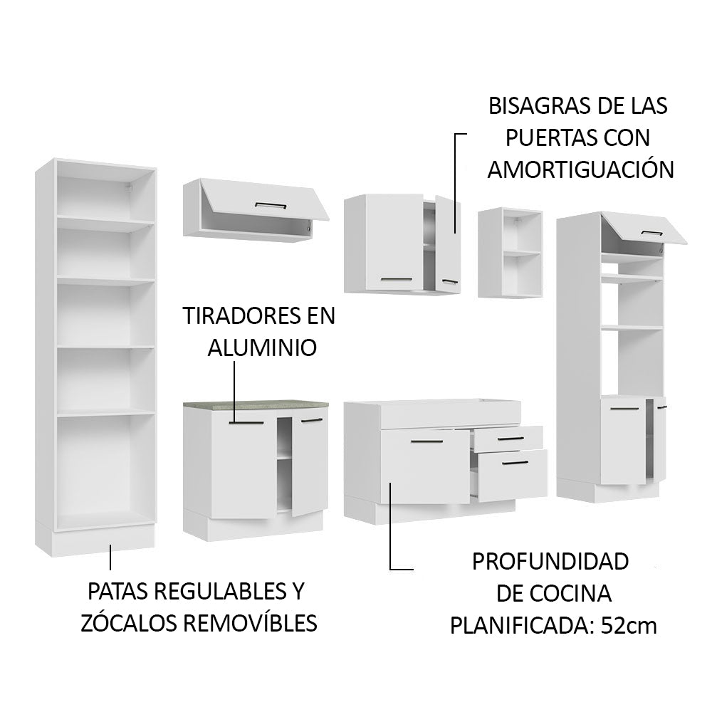 Cocina Integral 330cm Blanco Agata 02