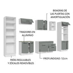 Cocina Integral 330 cm Con Mueble para Horno Blanco/Gris Agata Madesa