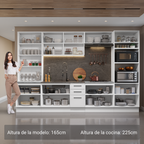 Cocina Integral 340 cm Con Mueble para Horno y Vitrina Blanco Agata Madesa
