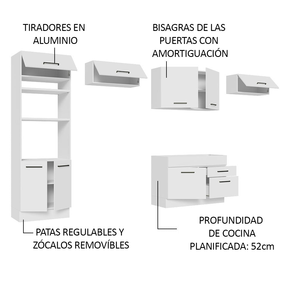 Cocina Integral 350cm Blanco Agata 01